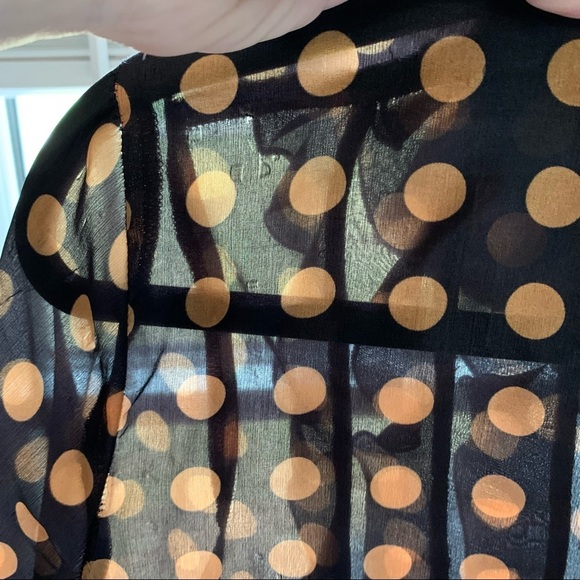 Just Cavalli Roberto Cavalli Silk Ruffle Polka Dot Button Down Blouse Y2K - Picture 8 of 8